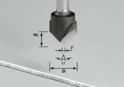 Festool V-Nutfräser HW Schaft 8 mm HW S8 D18-90° (Alu) - 491444