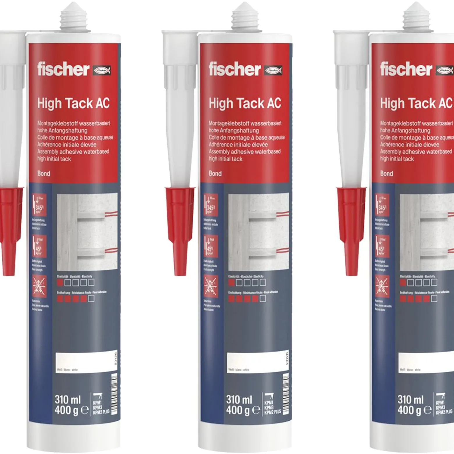 Fischer High Tack AC 310 weiß (3x 310 ml) - 573639