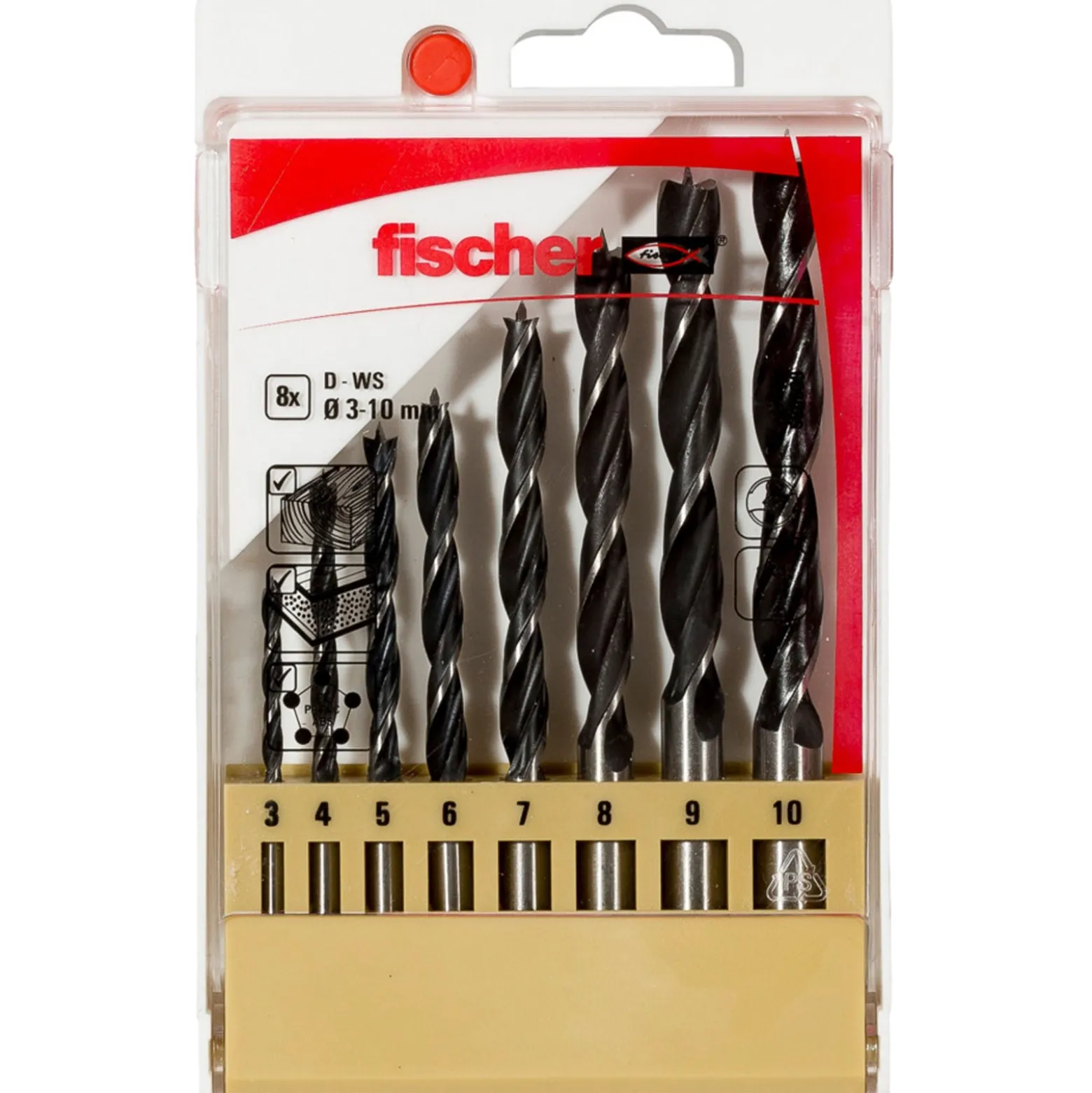 Fischer Holzbohrer D-WS Set 3-10 mm (8 Teile) - 536609