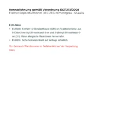 Fischer Reparaturmörtel DEC ZEG zementgrau - 534474
