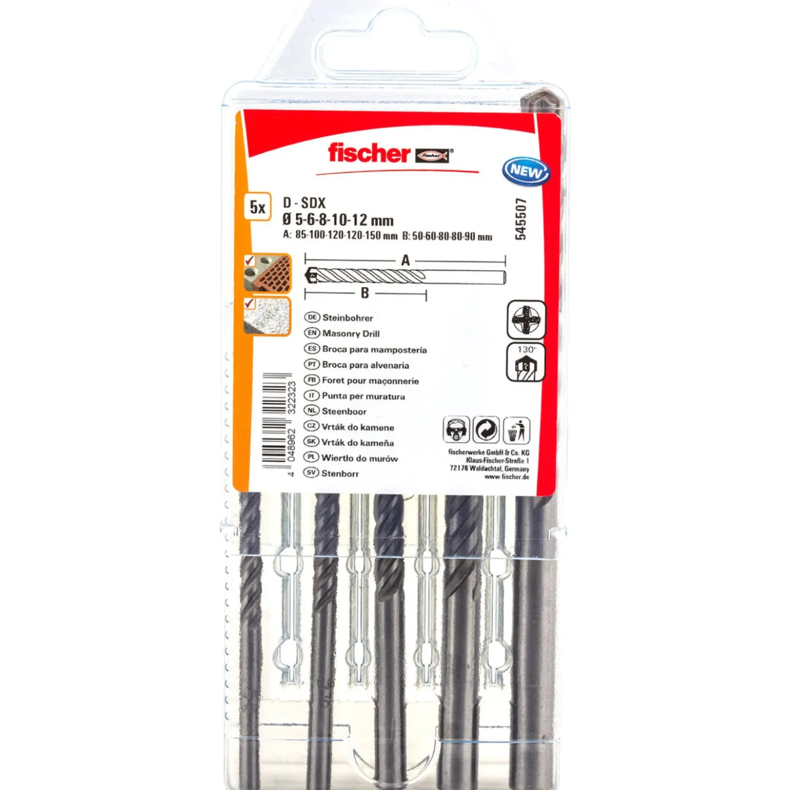 Fischer Steinbohrer D-SDX Set 5 - 12 mm 5tlg. - 545507