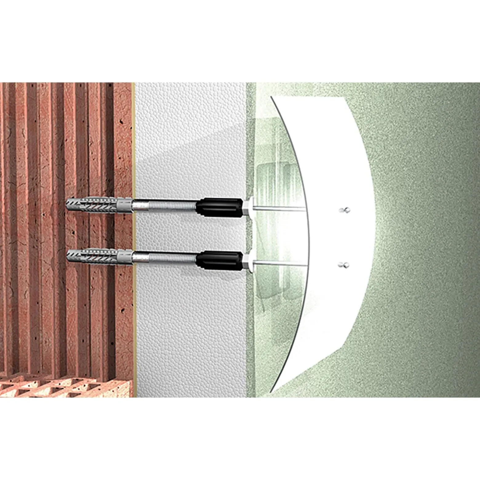 Fischer 2x Abstandsmontagesystem Thermax 8/140 M6 B - 45683
