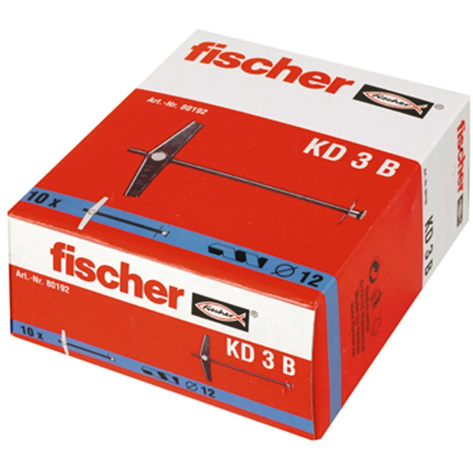 Fischer 10x Federklappdübel KD 3 B Beutel - 80192