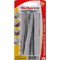 Fischer 4x Langschaftdübel SXR 10 x 100 T Senkkopfschraube - 52236