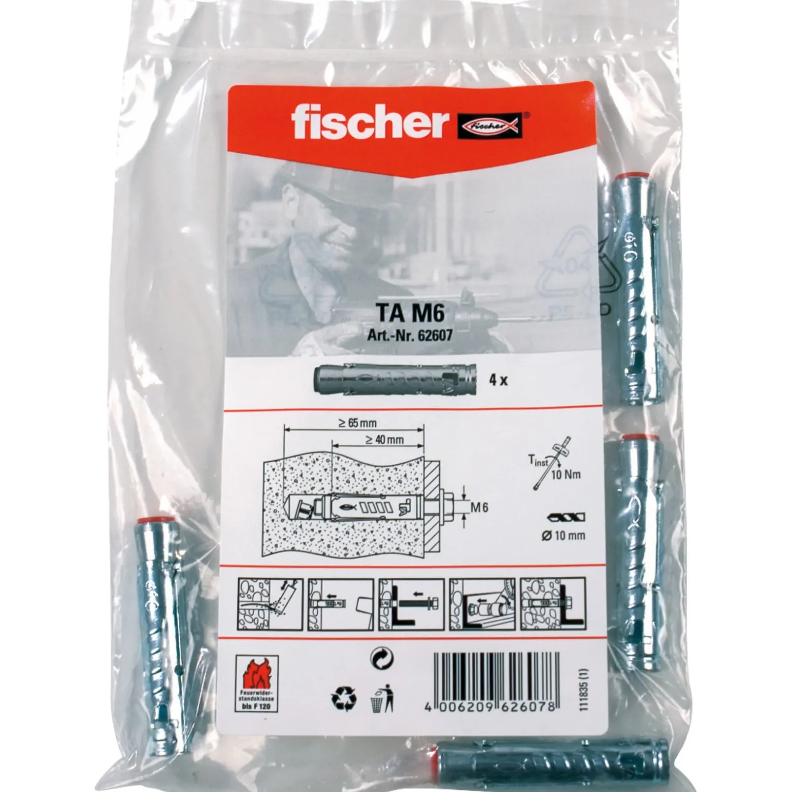 Fischer 4x Schwerlastanker TA M6 - 062607