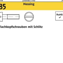 Flachkopfschraube DIN 85/ISO 1580 Schlitz M5x 30 Messing 200 Stück