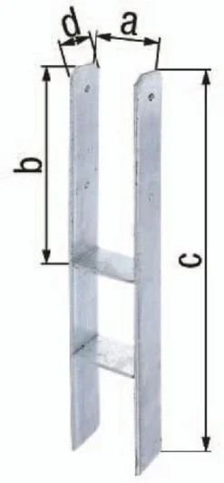 GAH Alberts H-Pfostenträger ETA-10/0210 71x300x600x60mm STA roh TZN - 213800