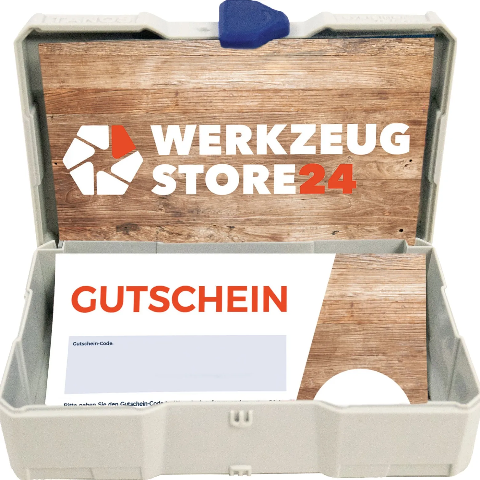 Geschenkgutschein Wert 200 € (Motiv Holz) - im Miniatur Systainer