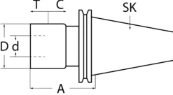 Gewindeschneidfutter DIN 69871A M5-M22 SK40 A.-L.97mm TECWERK