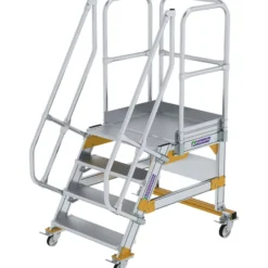 Günzburger Steigtechnik Plattformtreppe 60° fahrbar Stufenbreite 0,8 m 4 Stufen - 600724