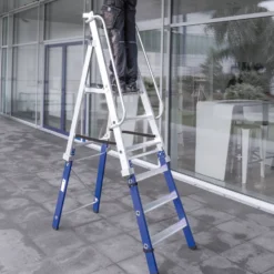 Günzburger Steigtechnik Plattformleiter steckbar mit 2 Handläufen - 052083