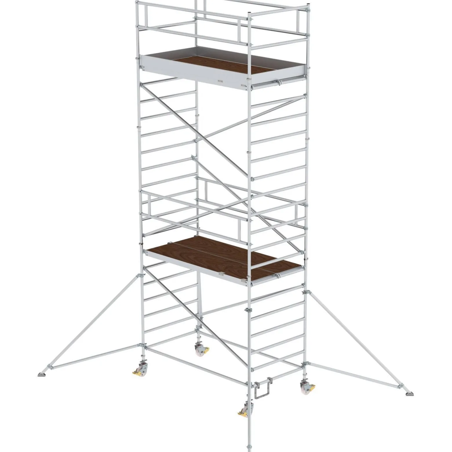 Günzburger Steigtechnik Rollgerüst 1,35 x 2,45 m mit Ausleger & Doppel-Plattform Plattformhöhe 5,35 m - 168535