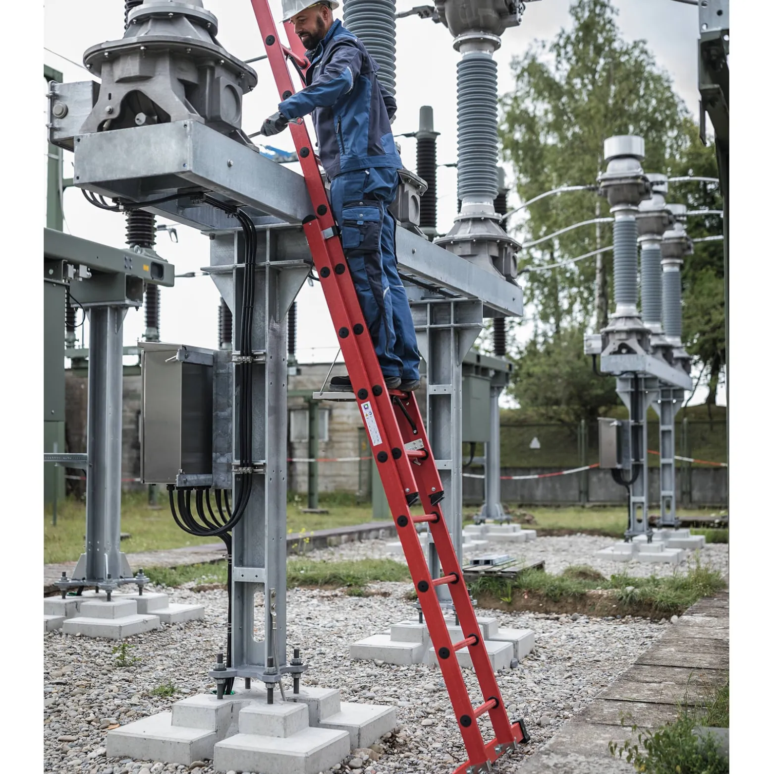 Günzburger Steigtechnik Sprossen-Schiebeleiter 2tlg. GFK mit Standard-Traverse 2 x 10 Sprossen - 036610