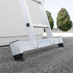 Günzburger Steigtechnik Sprossen-Stehleiter 4tlg. mit nivello-Traverse 4 x 8 Sprossen - 033032