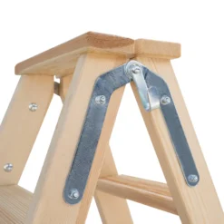 Günzburger Steigtechnik Stufen-Stehleiter beidseitig begehbar Holz 2 x 3 Stufen - 033806