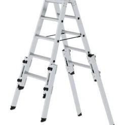 Günzburger Steigtechnik Stufen-Stehleiter treppengängig 2 x 5 Stufen - 042710