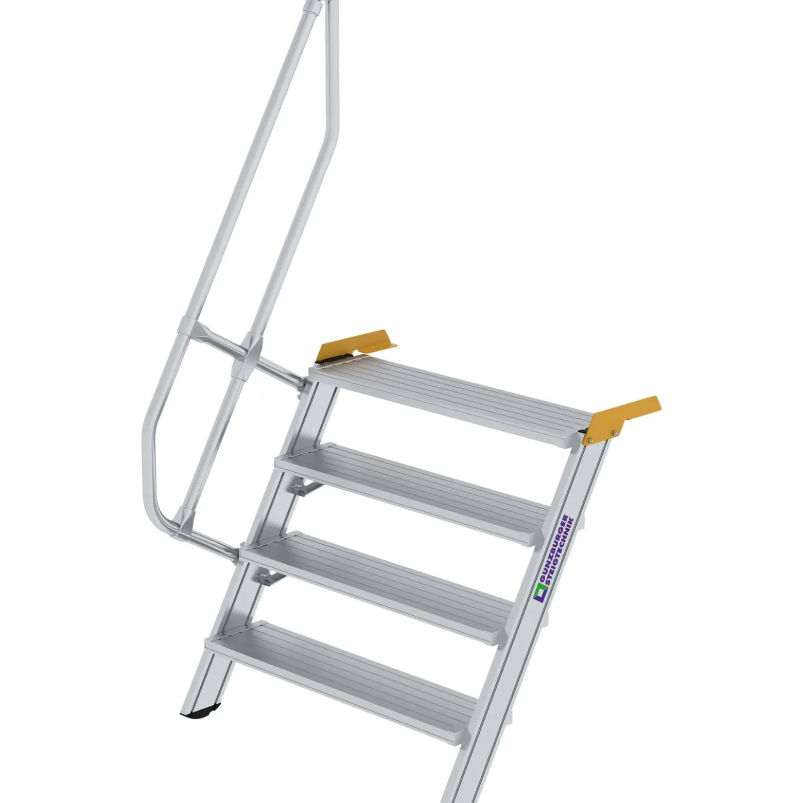 Günzburger Steigtechnik Treppe 60° Stufenbreite 1.000 mm 4 Stufen Aluminium geriffelt - 600324