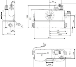 GRUNDFOS Kleinhebeanlage Sololift2 WC-3 0,6kW 230V 453x176x347mm