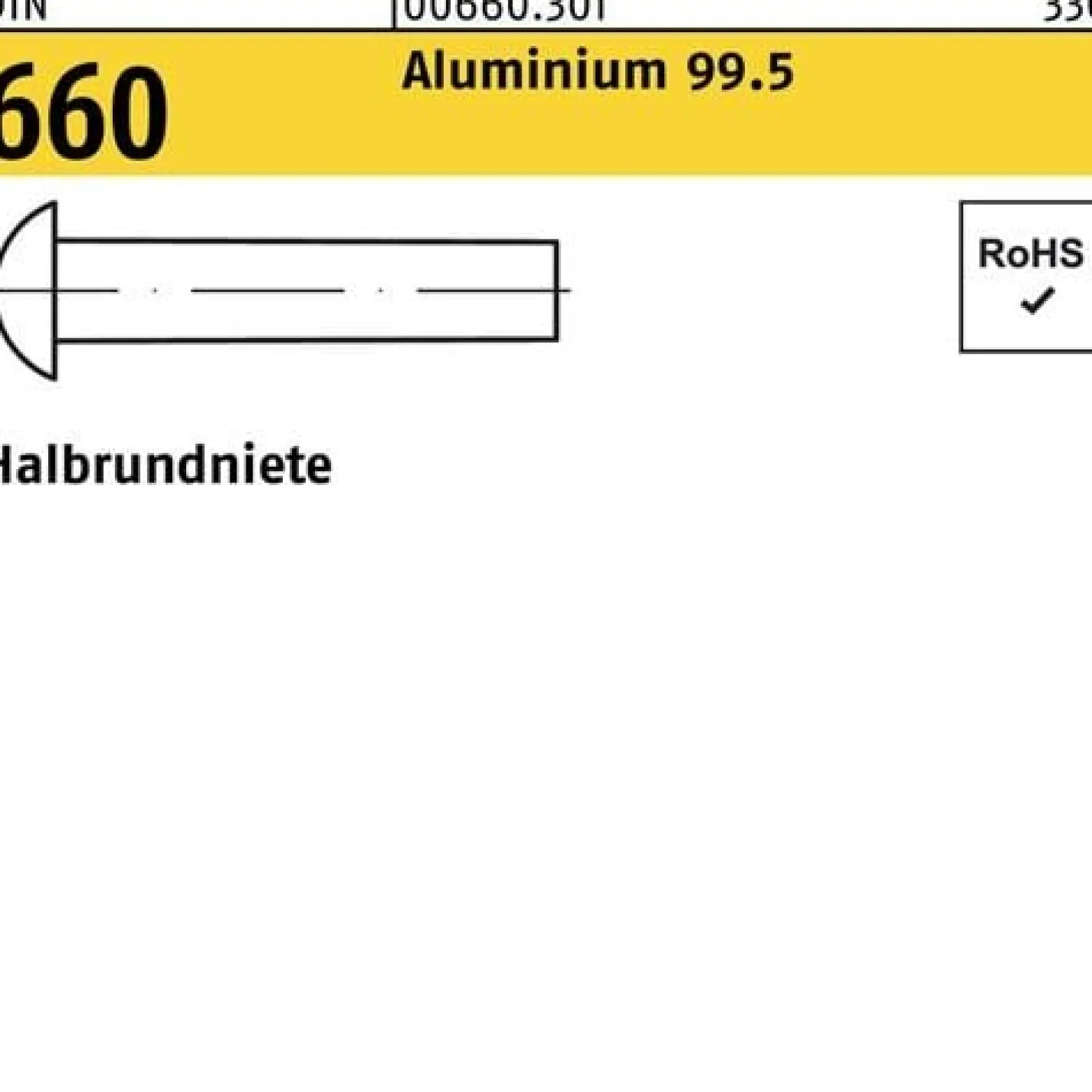 Halbrundniete DIN 660 3x 10 Aluminium 99.5 1000 Stück