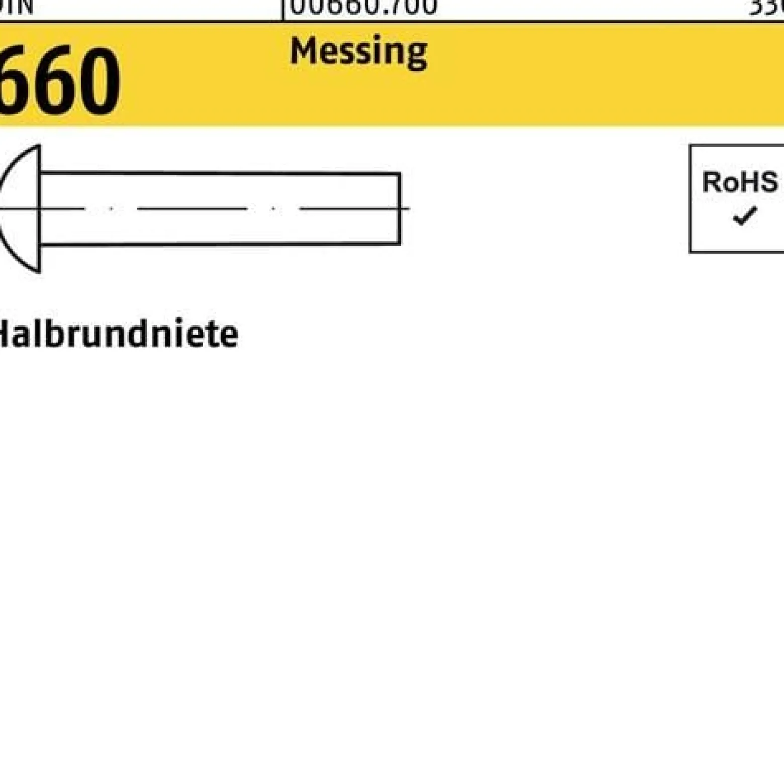 Halbrundniete DIN 660 3x 4 Messing 1000 Stück