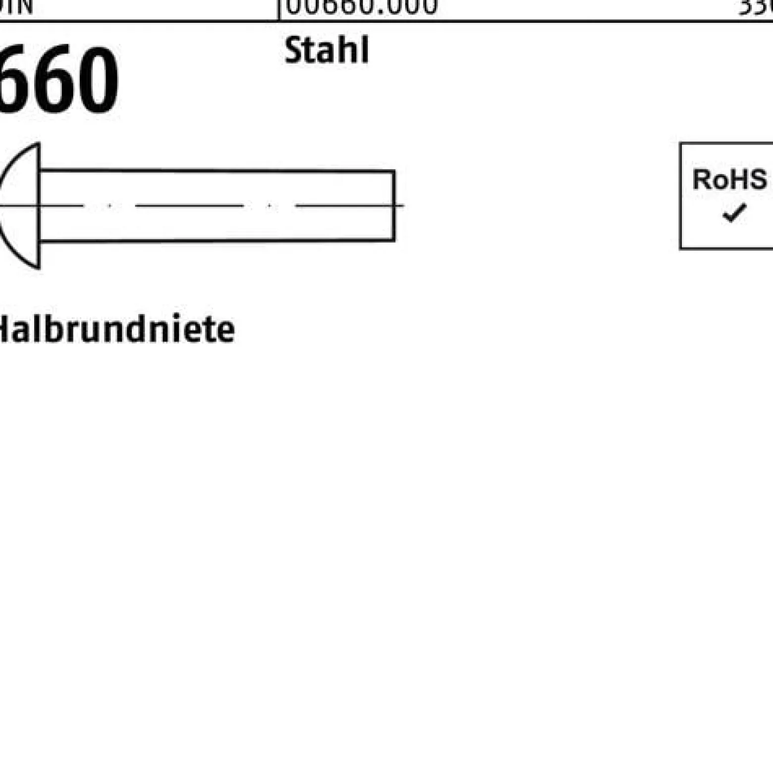 Halbrundniete DIN 660 6x 25 Stahl 250 Stück