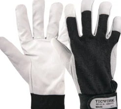 Handschuhe Main Gr.8 schwarz/naturfarben EN 388 PSA II TECWERK