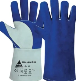 HASE Schweißerhandschuhe Mühlheim Blue Gr. 8 blau / grau Rindspaltleder - 301080-8