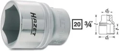 Hazet Steckschlüsseleinsatz Sechskant 41 mm - 1000-41