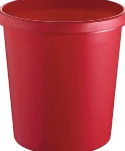 helit Papierkorb 18 l H331xØ315 mm mit Griffrand rot - H6123825