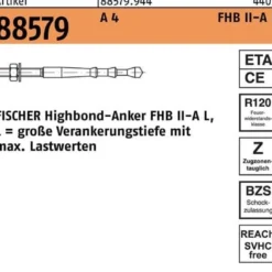 Highbond-Anker R 88579 M16x 145/60 A 4 10 Stück FISCHER