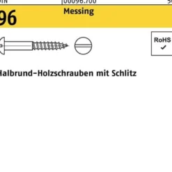 Holzschraube DIN 96 Halbrundkopf Schlitz 3,5x 10 Messing 200 Stück