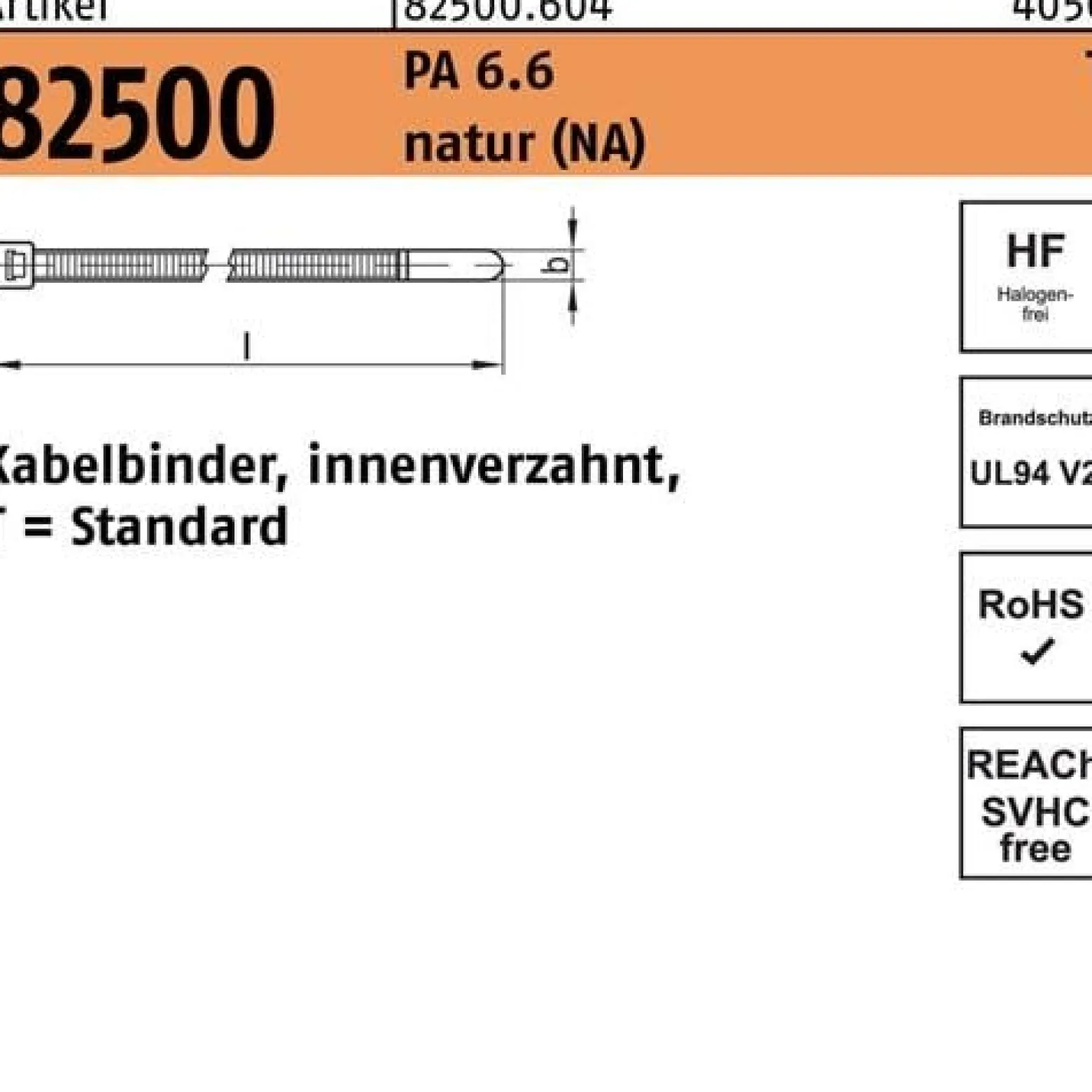 Kabelbinder R 82500 innenverz. 2,3x83/16 PA 6.6 natur 1000St. HELLERMANNTYTON