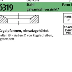 Kegelpfanne DIN 6319 FormD D 23,2x36x 7,5 Stahl galv.verz. 10 Stück