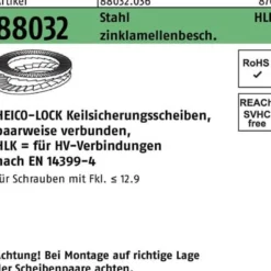 Keilsicherungsscheibe R 88032 HLK-27 Stahl zinklamellenb. geklebt 25St. HEICO