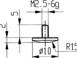 KÄFER Messeinsatz für Messuhren D.10mm gewölbt R.15 M2,5 STA- 62008