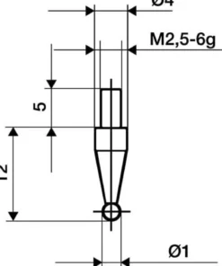 KÄFER Messeins.D.3mm KGL M2,5 STA z.Messuhren - 62038