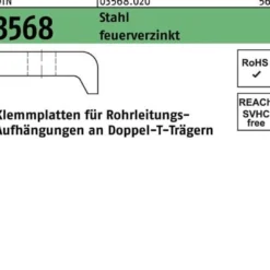 Klemmplatte DIN 3568 60/12 - M16 Stahl feuerverz. 1 Stück