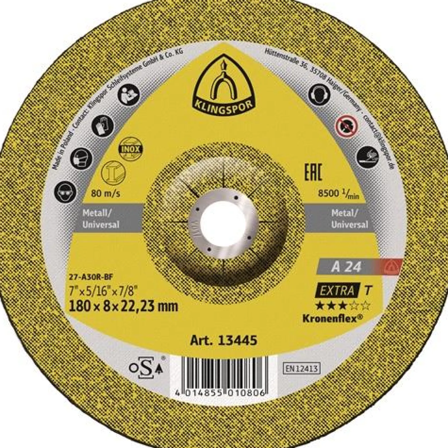 KLINGSPOR Schruppscheibe A 24 Extra D 125 x S 6 mm - 188466