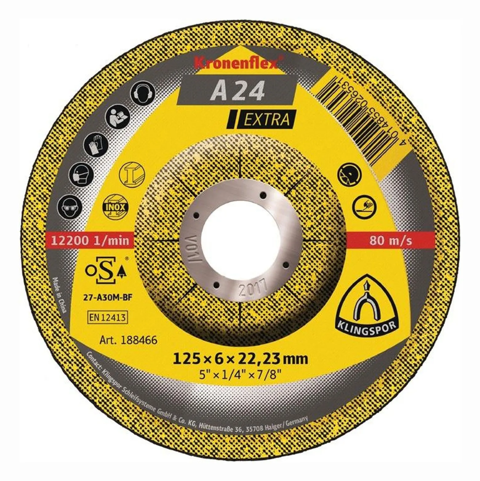 KLINGSPOR Schruppscheibe A 24 Extra D 125 x S 6 mm - 188466