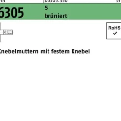 Knebelmutter DIN 6305 festem Knebel M20 5 brüniert 1 Stück
