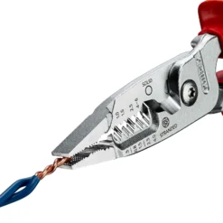 Knipex Multifunktions-Elektrikerzange metrisches Modell isoliert mit Mehrkomponenten-Hüllen VDE-geprüft verchromt 200 mm - 1376200ME