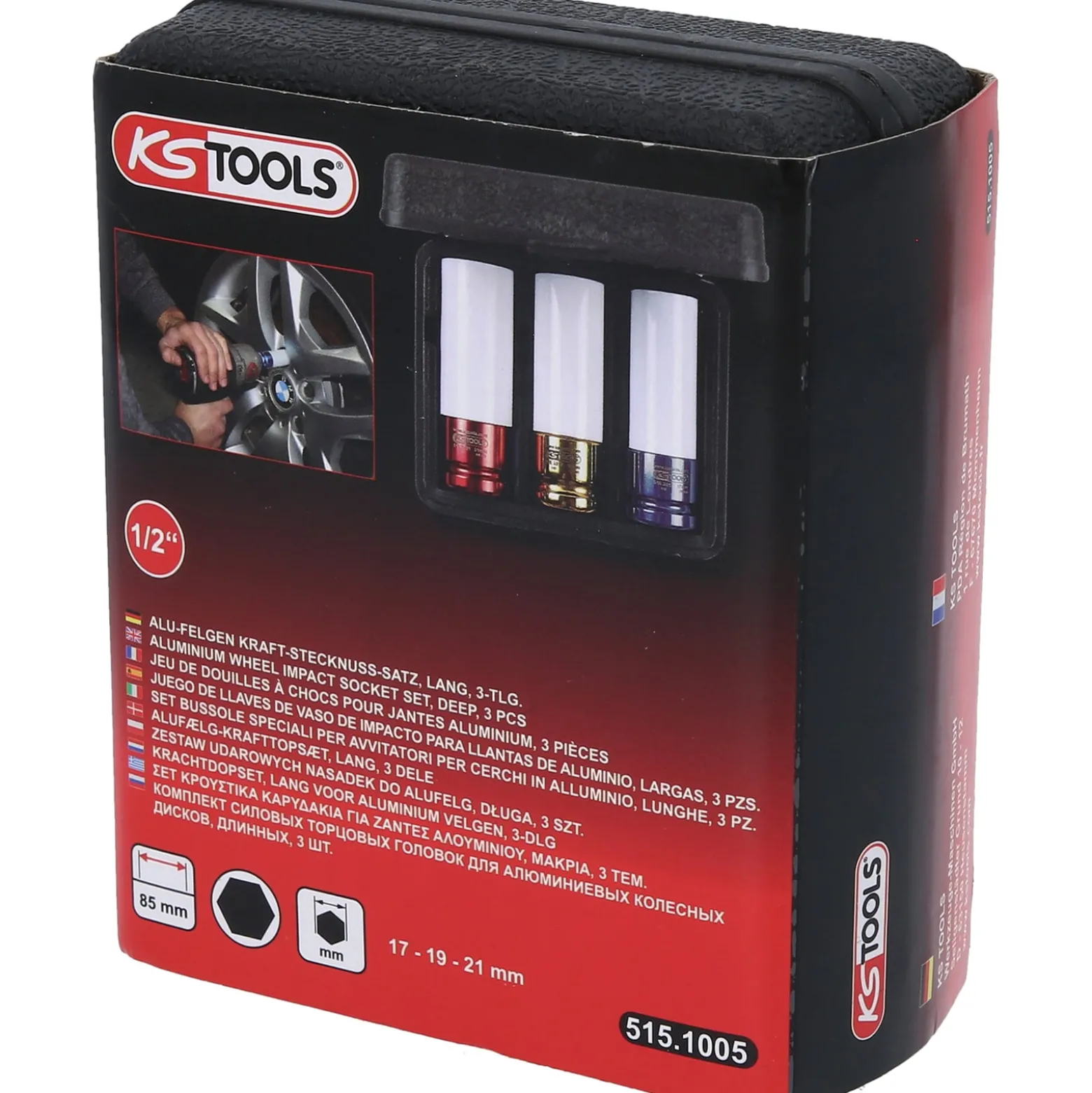 KS TOOLS 1/2" Alu-Felgen Kraft-Stecknuss-Satz 3tlg. - 515.1005