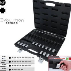 KS TOOLS 1/2" Bit-Stecknuss-Satz für Vielzahn (XZN)-Schrauben 26tlg. - 911.4540