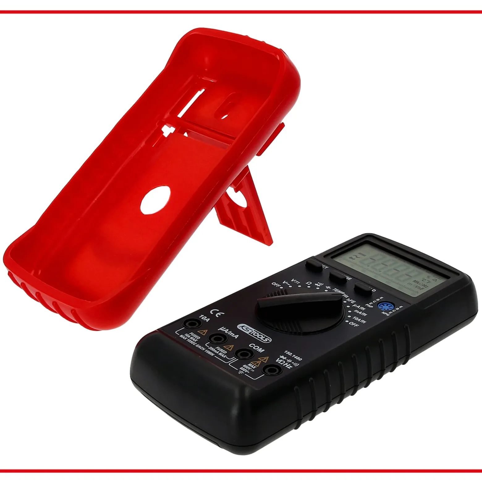 KS TOOLS Digital Multimeter inkl. Prüfspitzen und Krokodilklemmen - 150.1480