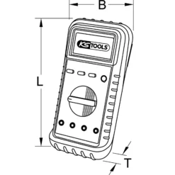 KS TOOLS Digital Multimeter inkl. Prüfspitzen und Krokodilklemmen - 150.1480