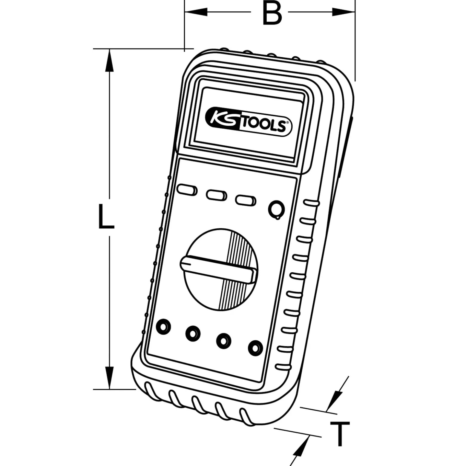 KS TOOLS Digital Multimeter inkl. Prüfspitzen und Krokodilklemmen - 150.1480