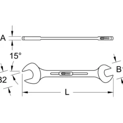 KS TOOLS Doppel-Maulschlüssel 24 x 27 mm - 517.0716