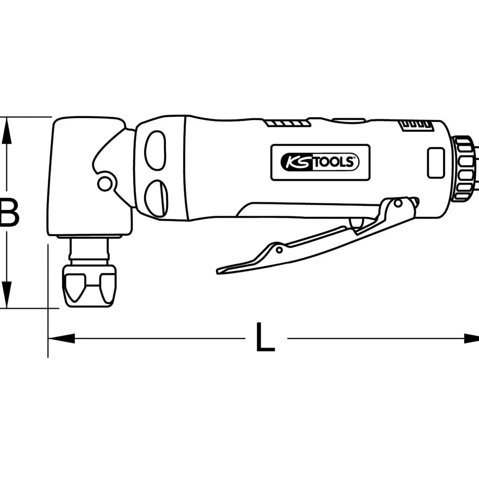 KS TOOLS Druckluft-Winkelstabschleifer 18.000 U/min - 515.5420