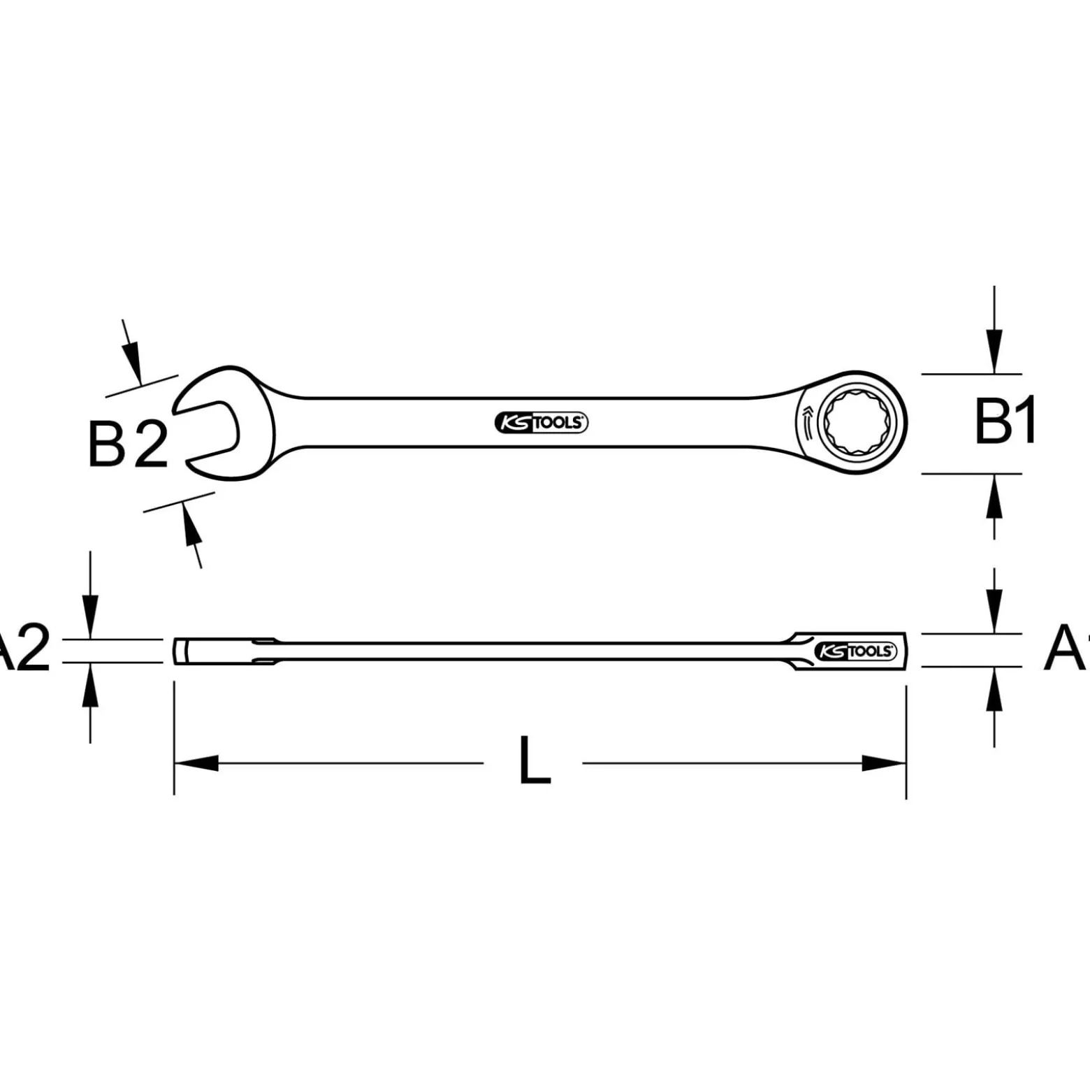 KS TOOLS DUO GEARplus Ringmaulschlüssel Maul-Ratschenfunktion 24 mm - 503.5224