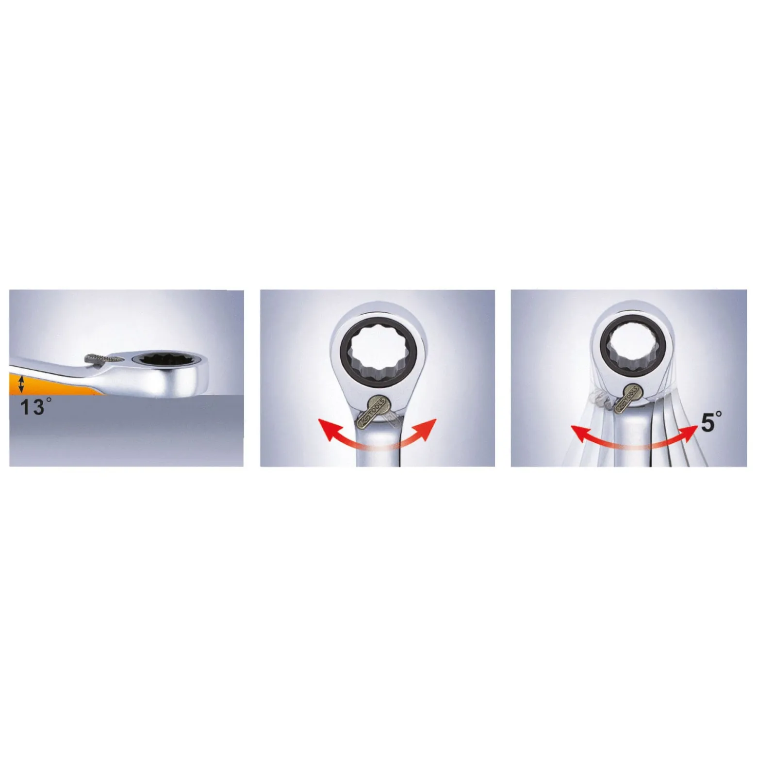 KS TOOLS DUO GEARplus Ringmaulschlüssel Maul-Ratschenfunktion 8 mm umschaltbar - 503.5908
